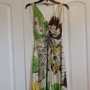 Chetta B by Sherri Bloom/Peter Noviello 100% Silk Halter Dress Floral Print  Sz8